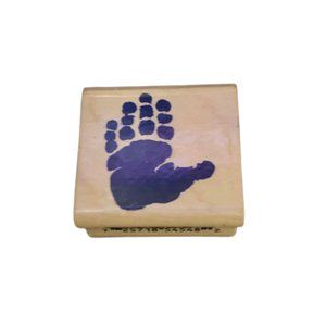Hand Print Rubber Wooden Mounted Stamp